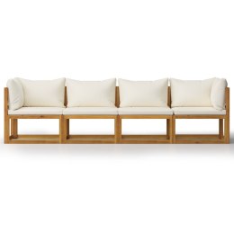  4-osobowa sofa ogrodowa z kremowymi poduszkami, drewno akacjowe Lumarko!