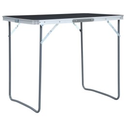  Składany stolik turystyczny z metalową ramą, 80x60 cm, szary Lumarko!