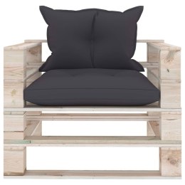  Sofa ogrodowa z palet, antracytowe poduszki, drewno sosnowe Lumarko!