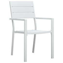  Krzesła ogrodowe, 4 szt., białe, HDPE o wyglądzie drewna Lumarko!