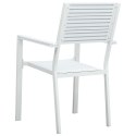  Krzesła ogrodowe, 4 szt., białe, HDPE o wyglądzie drewna Lumarko!