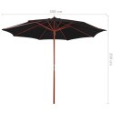  Parasol ogrodowy na drewnianym słupku, 300x258 cm, czarny Lumarko!