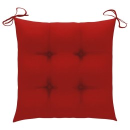 Lumarko Poduszki na krzesła 2 szt., czerwone, 50x50x7 cm, tkanina