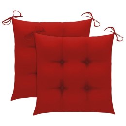 Lumarko Poduszki na krzesła, 2 szt., czerwone, 40x40x7 cm, tkanina