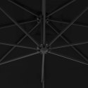  Parasol wiszący ze stalowym słupkiem, 250 x 250 cm, czarny Lumarko!