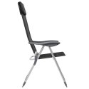  Składane krzesła turystyczne, 2 szt., czarne, aluminiowe Lumarko!
