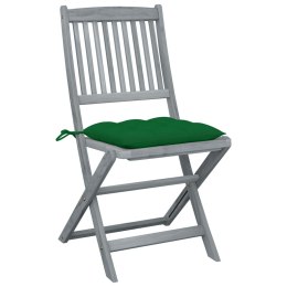  Składane krzesła ogrodowe z poduszkami, 2 szt., akacjowe Lumarko!