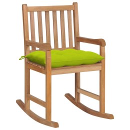  Fotel bujany z jasnozieloną poduszką, lite drewno tekowe Lumarko!
