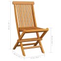  Krzesła ogrodowe z kremowymi poduszkami, 6 szt., drewno tekowe Lumarko!