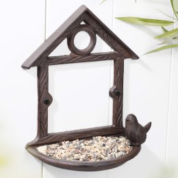 Lumarko Wiszący karmnik dla ptaków w kształcie domku, 18 cm, brązowy