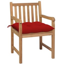  Krzesła ogrodowe, 2 szt., czerwone poduszki, drewno tekowe Lumarko!