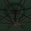 Parasol ogrodowy wiszący, światła LED, 300 cm, metal, zielony Lumarko!