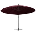  Wiszący parasol ogrodowy, burgund, 3 m, słupek aluminiowy Lumarko!