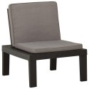  Krzesła ogrodowe z poduszkami, 2 szt., plastik, szare Lumarko!