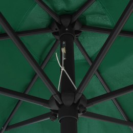  Parasol ogrodowy z LED i aluminiowym słupkiem, 270 cm, zielony Lumarko!