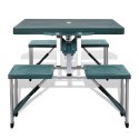 Zestaw kempingowy stół+krzesła aluminium kolor zielony Lumarko!