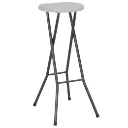 Lumarko Składane stołki barowe, 2 szt., HDPE i stal, białe