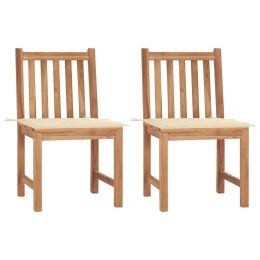 Krzesła ogrodowe z poduszkami, 2 szt., lite drewno tekowe Lumarko!