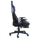  Obrotowy fotel gamingowy z podnóżkiem, niebieski, PVC Lumarko!