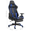  Obrotowy fotel gamingowy z podnóżkiem, niebieski, PVC Lumarko!