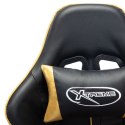  Fotel dla gracza z podnóżkiem, czarno-złoty, sztuczna skóra Lumarko!