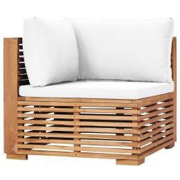  Narożne siedzisko ogrodowe z kremową poduszką, drewno tekowe Lumarko!