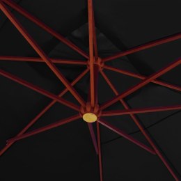  Wiszący parasol na drewnianym słupku, 400x300 cm, czarny Lumarko!