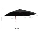  Wiszący parasol na drewnianym słupku, 400x300 cm, czarny Lumarko!