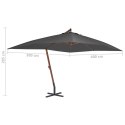  Wiszący parasol z drewnianym słupkiem, 400x300 cm, antracytowy Lumarko!