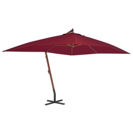  Wiszący parasol z drewnianym słupkiem, 400 x 300 cm, bordowy Lumarko!