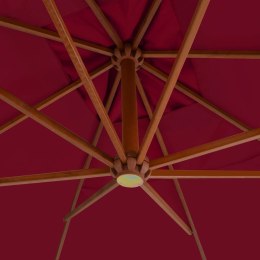 Wiszący parasol z drewnianym słupkiem, 400 x 300 cm, bordowy Lumarko!