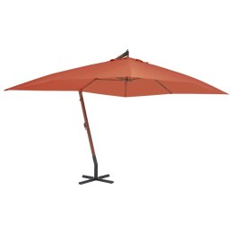  Wiszący parasol z drewnianym słupkiem, 400 x 300 cm, terakotowy Lumarko!