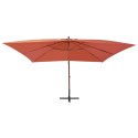  Wiszący parasol z drewnianym słupkiem, 400 x 300 cm, terakotowy Lumarko!