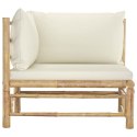  Ogrodowa sofa narożna, śmietankowe poduszki, bambus Lumarko!
