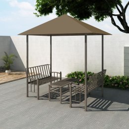  Zadaszenie ogrodowe ze stołem i ławkami, 2,5x1,5x2,4 m, taupe Lumarko!