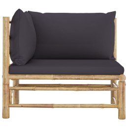  Narożna sofa ogrodowa z ciemnoszarymi poduszkami, bambusowa Lumarko!
