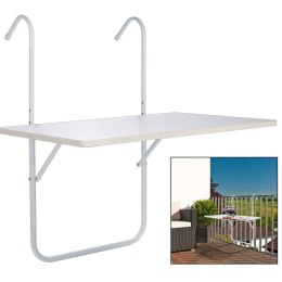 Lumarko Składany stolik na balkon, biały, 60 x 40 x 1,2 cm