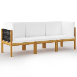 3-osobowa sofa ogrodowa z poduszkami, lite drewno akacjowe Lumarko!
