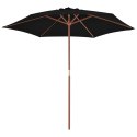  Parasol ogrodowy na drewnianym słupku, czarny, 270 cm Lumarko!