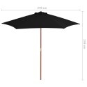  Parasol ogrodowy na drewnianym słupku, czarny, 270 cm Lumarko!