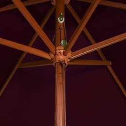  Parasol ogrodowy na drewnianym słupku, czerwony, 200x300 cm Lumarko!