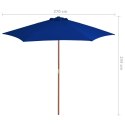  Parasol ogrodowy na drewnianym słupku, niebieski, 270 cm Lumarko!