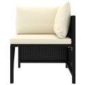  Narożna sofa modułowa z poduszką, polirattan, czarna Lumarko!
