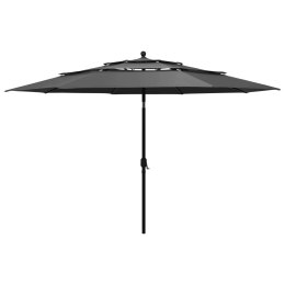  3-poziomowy parasol na aluminiowym słupku, antracytowy, 3,5 m Lumarko!