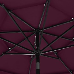  3-poziomowy parasol na aluminiowym słupku, bordowy, 3 m Lumarko!