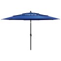  3-poziomowy parasol na aluminiowym słupku, lazurowy, 3,5 m Lumarko!