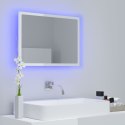  Lustro łazienkowe z LED, białe na wysoki połysk, 60x8,5x37 cm Lumarko!