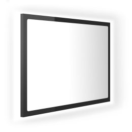 Lumarko Lustro łazienkowe z LED, czarne na wysoki połysk, 60x8,5x37 cm