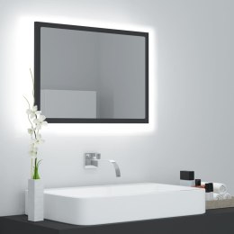 Lumarko Lustro łazienkowe z LED, szare, 60x8,5x37 cm, płyta wiórowa
