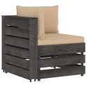  Ogrodowa sofa 4-os. z poduszkami, impregnowane na szaro drewno Lumarko!